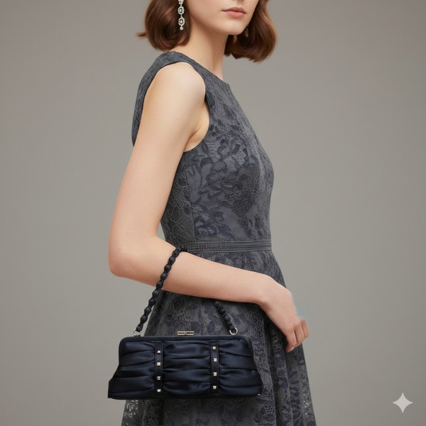 Evening Bag - Rhinestone w/ Metal Frame Evening - Black - BG-82737BK